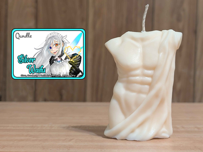 Silver Waifu Masculine Body Candle