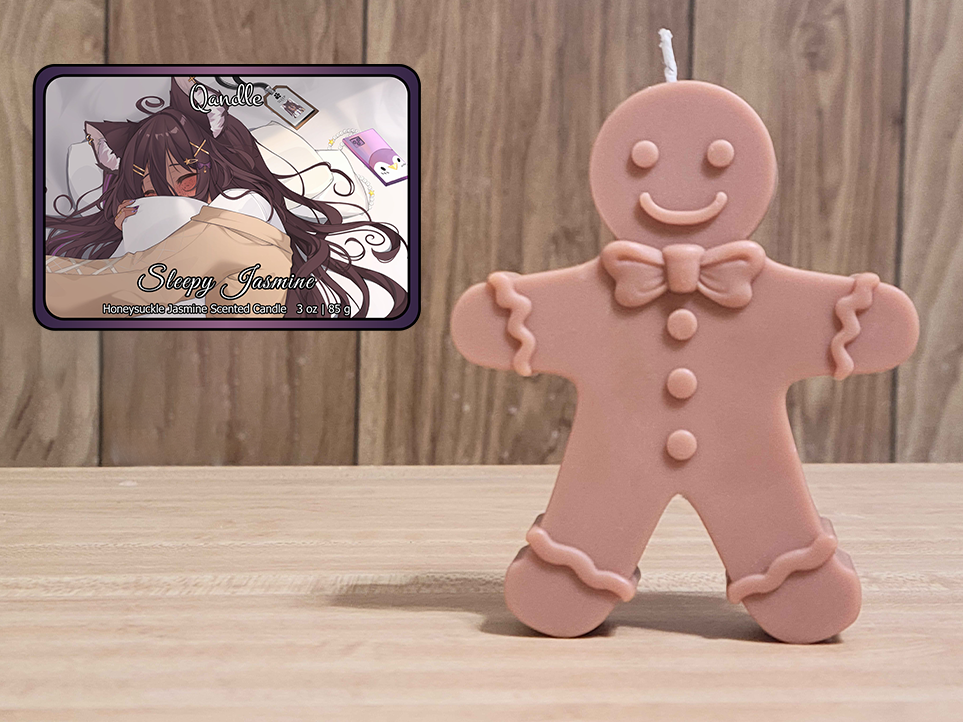 Sleepy Jasmine Gingerbread Man Candle