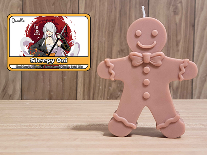 Sleepy Oni Gingerbread Man Candle