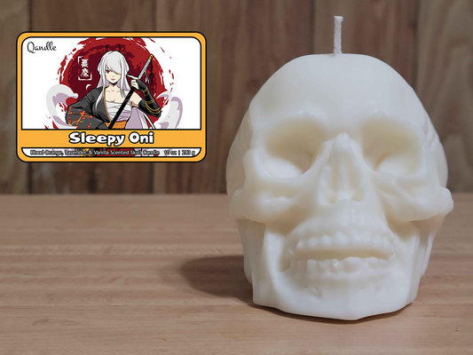 Sleepy Oni Skull Candle