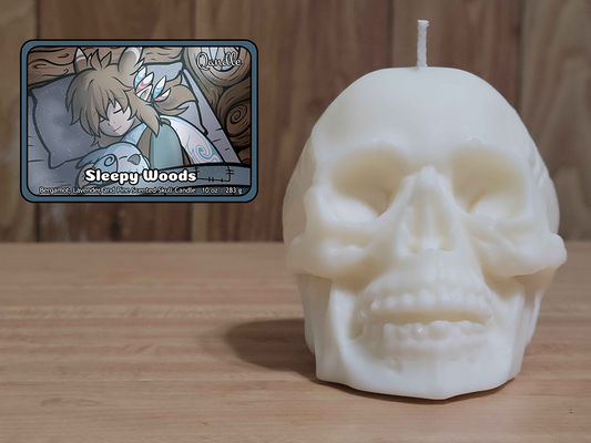 Sleepy Woods Skull Candle