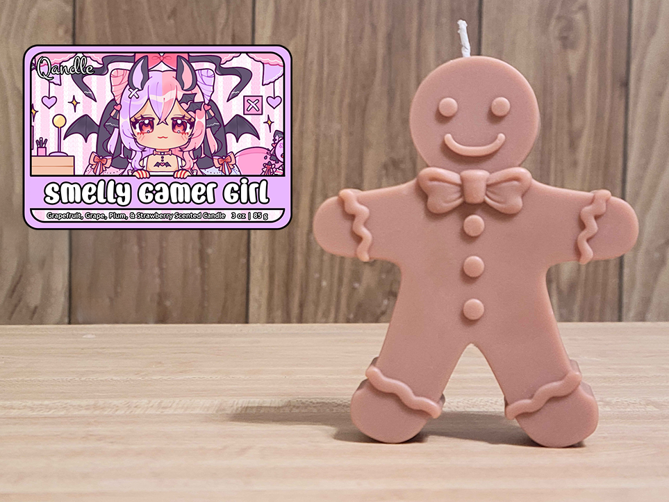 Smelly Gamer Girl Gingerbread Man Candle