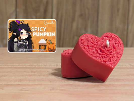 Spicy Pumpkin Heart Candles