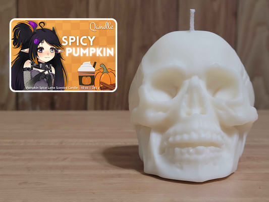 Spicy Pumpkin Skull Candle