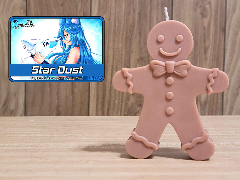 Star Dust Gingerbread Man Candle