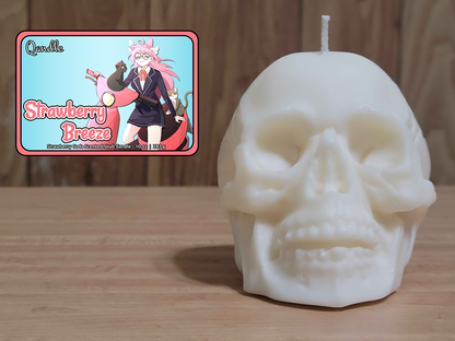 Strawberry Breeze Skull Candle