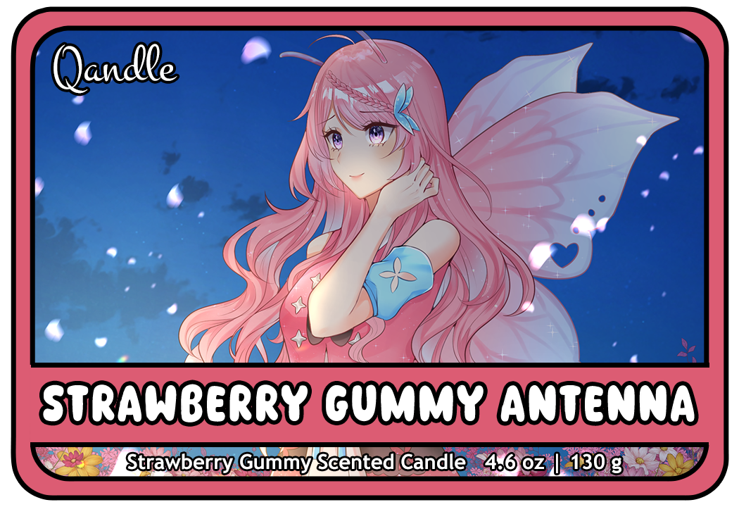 Strawberry Gummy Antenna Curvy Body Candle