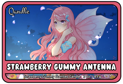 Strawberry Gummy Antenna Gingerbread Man Candle