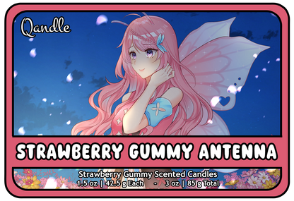 Strawberry Gummy Antenna Heart Candles