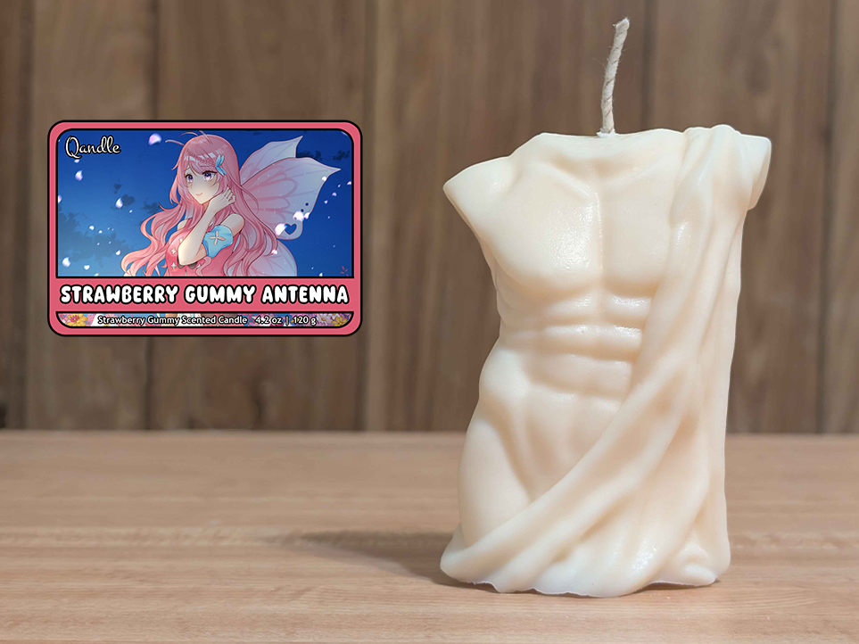 Strawberry Gummy Antenna Masculine Body Candle