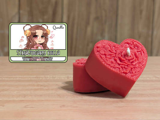 Strawbeary Nilla Heart Candles