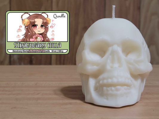 Strawbeary Nilla Skull Candle