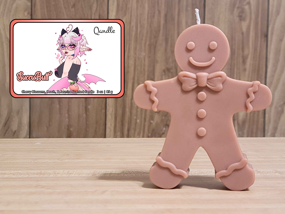 SuccuButt Gingerbread Man Candle