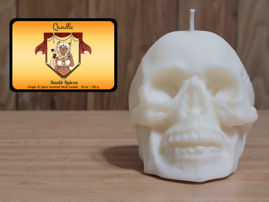 Sunlit Spices Skull Candle