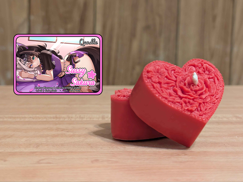 Sussy Sakura Heart Candles