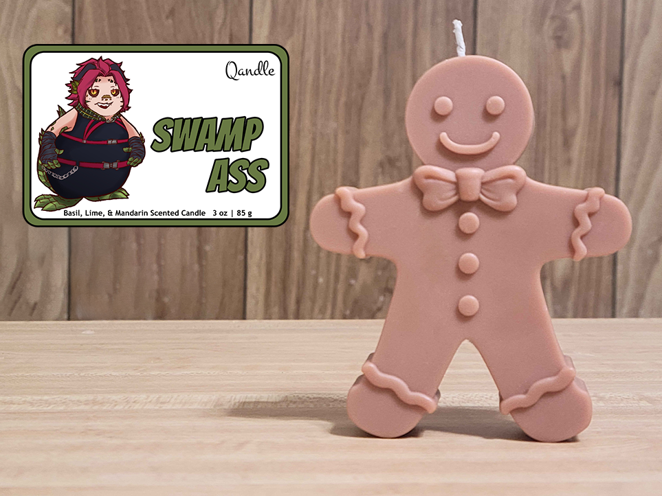 Swamp Ass Gingerbread Man Candle