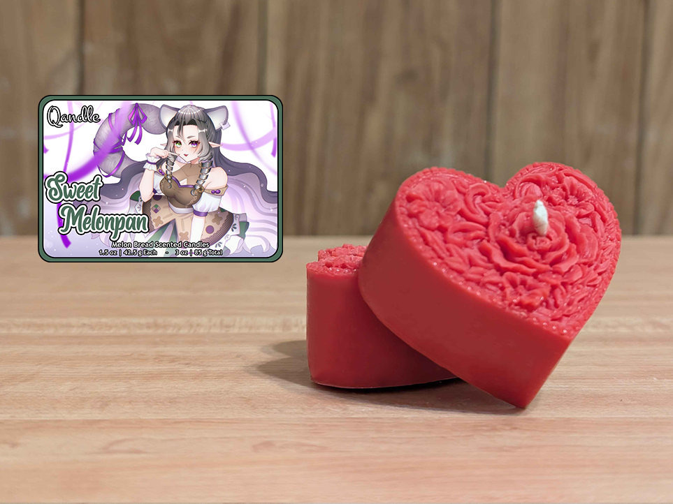 Sweet Melonpan Heart Candles