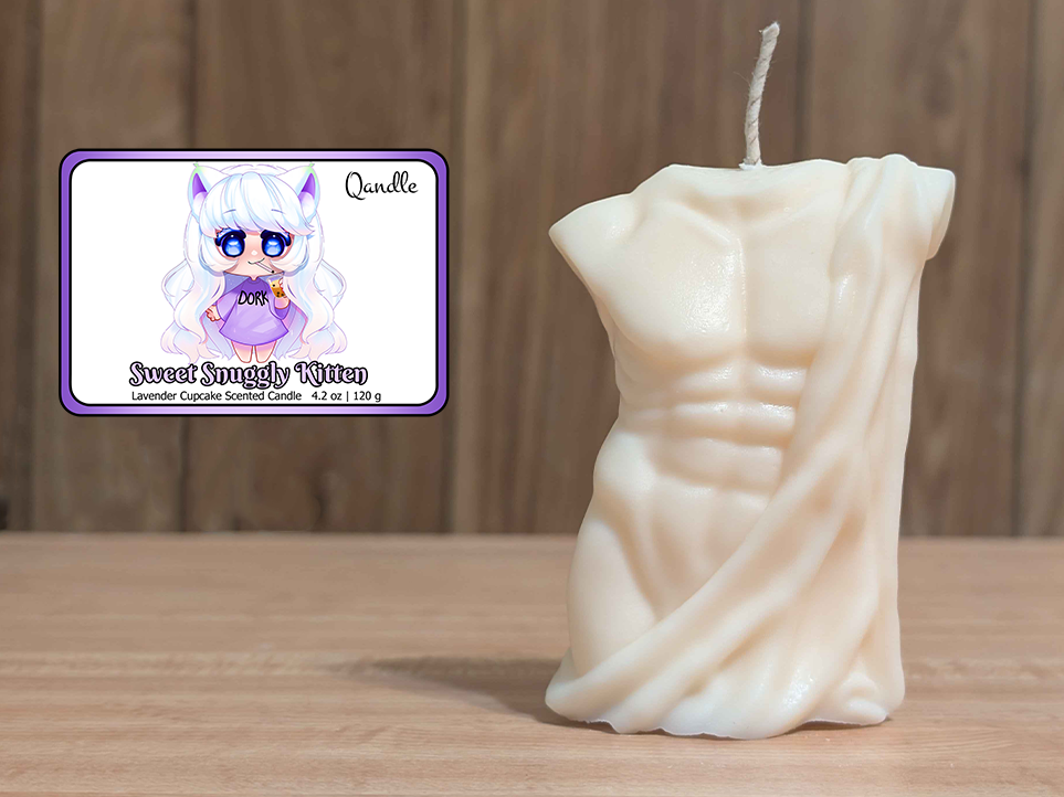 Sweet Snuggly Kitten Masculine Body Candle