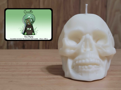 Tea Party Skull Candle