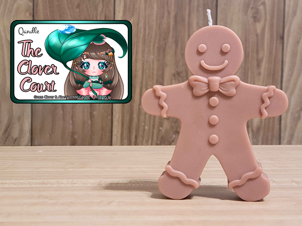 The Clover Court Gingerbread Man Candle