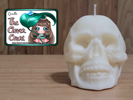 The Clover Court Skull Candle