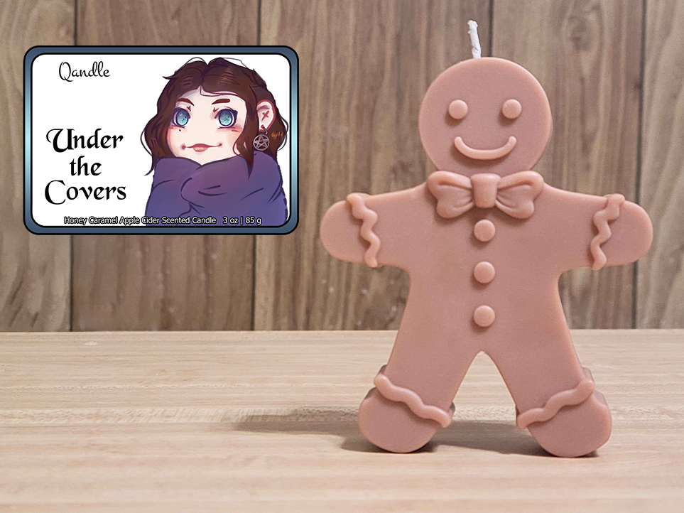 Under the Covers Gingerbread Man Candle