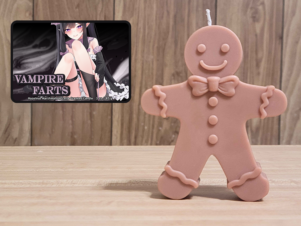 Vampire Farts Gingerbread Man Candle