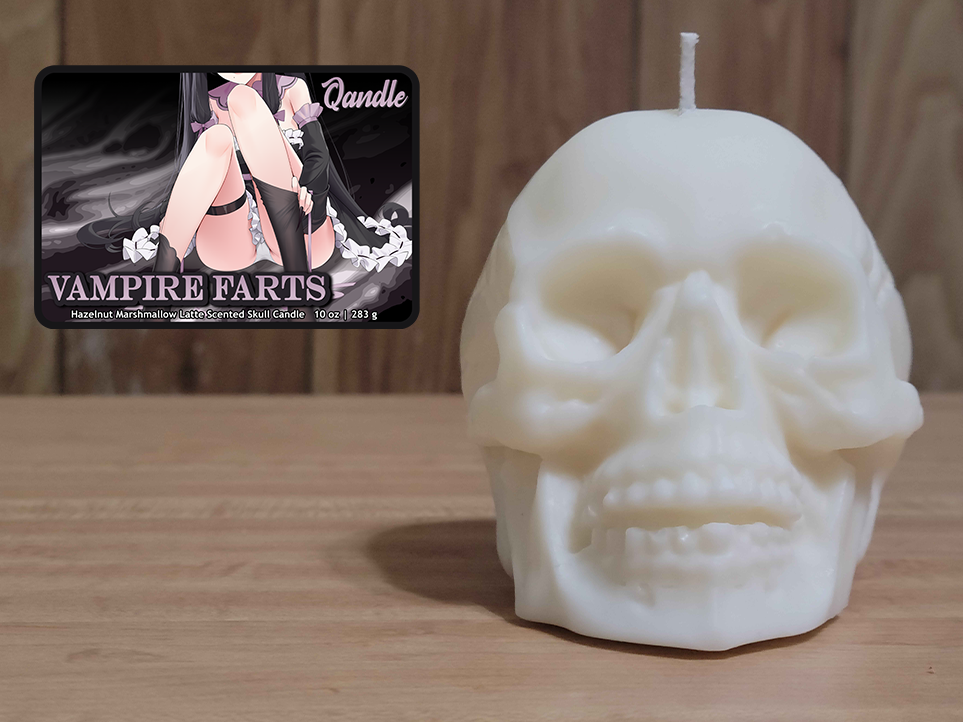 Vampire Farts Skull Candle