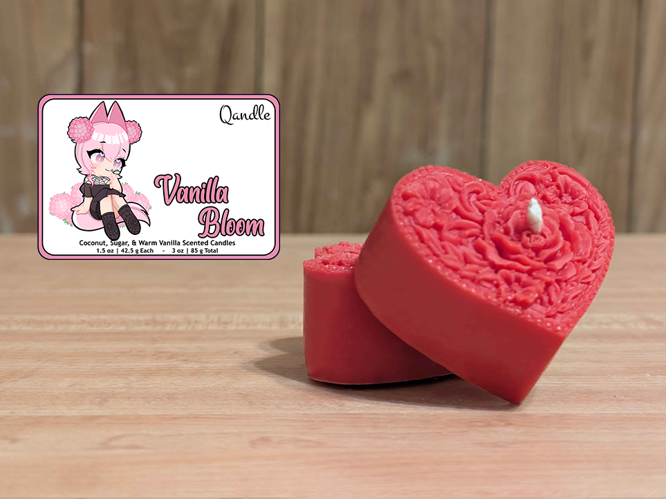 Vanilla Bloom Heart Candles