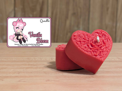 Vanilla Bloom Heart Candles