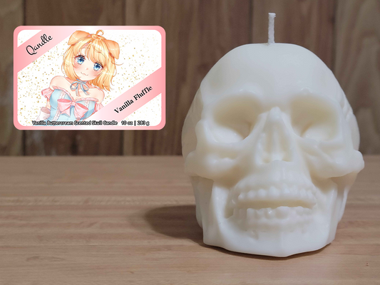 Vanilla Fluffle Skull Candle