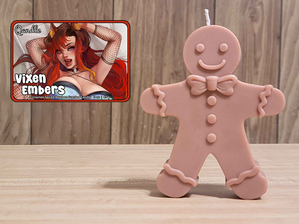 Vixen Embers Gingerbread Man Candle