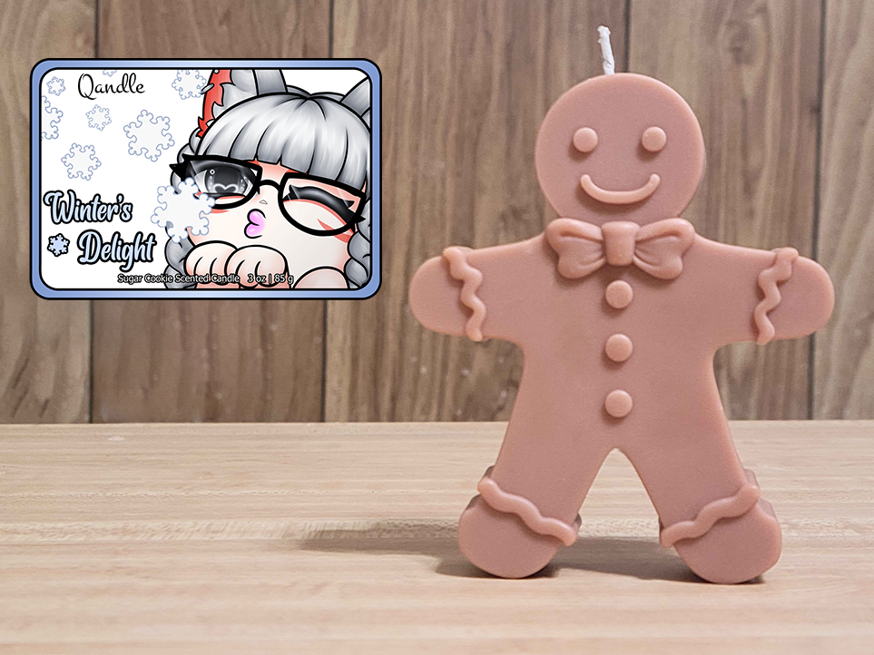 Winter's Delight Gingerbread Man Candle