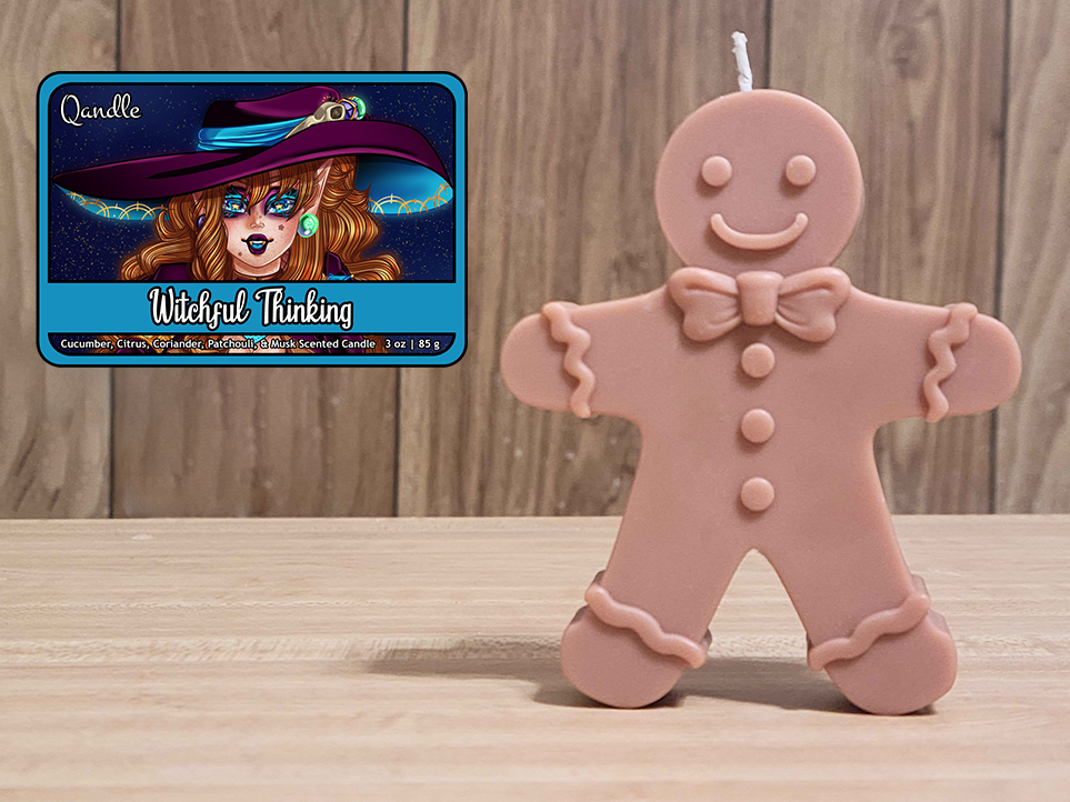 Witchful Thinking Gingerbread Man Candle