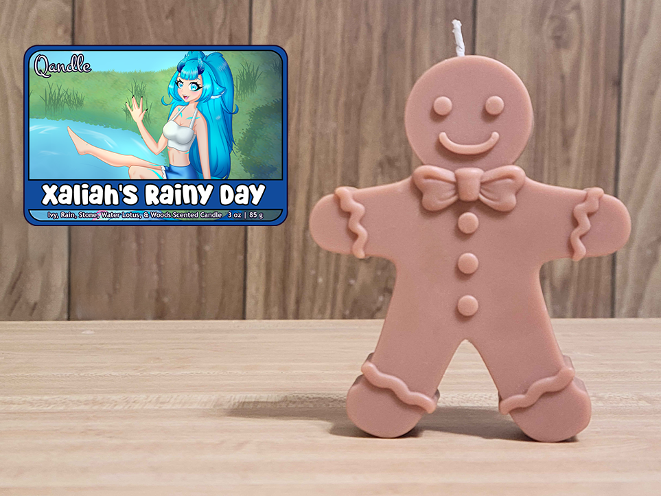 Xaliah's Rainy Day Gingerbread Man Candle