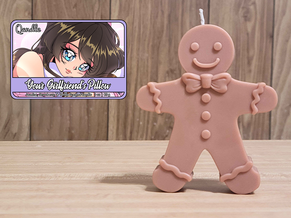 Your Girlfriend's Pillow Gingerbread Man Candle