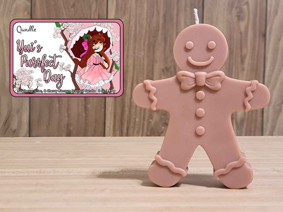 Yui's Purrfect Day Gingerbread Man Candle